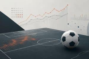Ballon de football avec graphiques statistiques