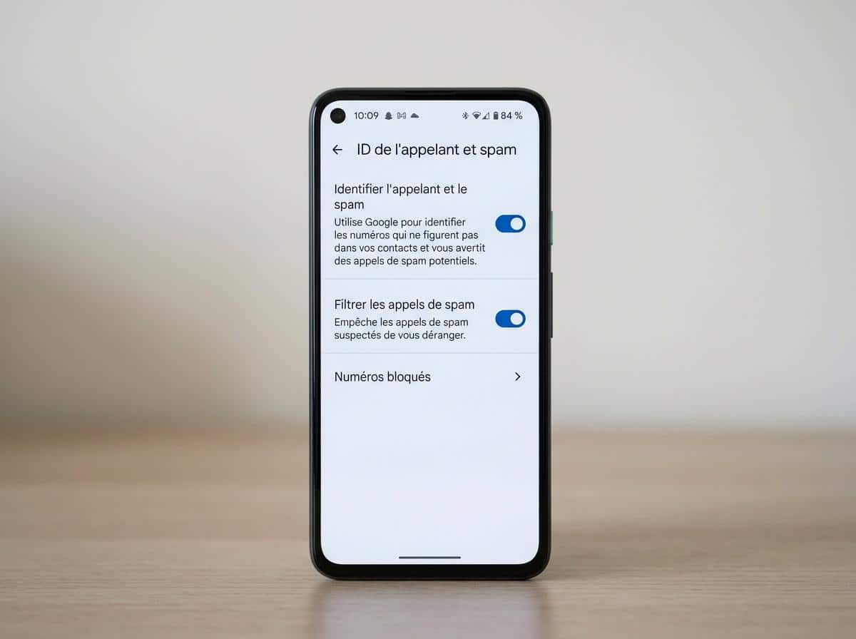 Paramètres Android filtrage appels spam sur smartphone